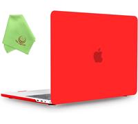 Coque rigide pour MacBook lisse doux au toucher Mat givré + chiffon de nettoyage en microfibre 2016 Macbook Pro 15" (Touch Bar) Red