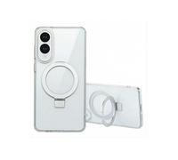 Accezz Coque Ring Stand avec MagSafe pour Samsung Galaxy S25 Edge - Transparent