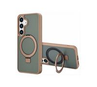 Accezz Coque Ring Stand avec MagSafe pour Samsung Galaxy S25 Plus - Marron