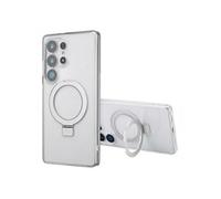 Accezz Coque Ring Stand avec MagSafe pour Samsung Galaxy S25 Ultra - Transparent