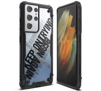 Coque Ringke Fusion-X compatible avec le Galaxy S21 Ultra, motif imprim , coque robuste Croix