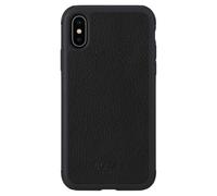 Coque robuste en cuir véritable pour Apple iPhone X/XS, Noir de jais