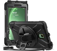 Coque robuste et blindée pour Samsung Galaxy Tab Active5 5G 8" (SM-X300/X306B 2024)/Active 3 T570/T575, avec béquille rotative 360° et main/bandoulière (noir)