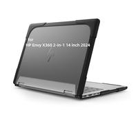 Coque robuste pour HP Envy X360 14" 2 en 1 2K ordinateur portable à écran tactile 2024 version 2024 Coque rigide mate translucide anti-traces de doigts avec bord recouvert de TPU (noir)