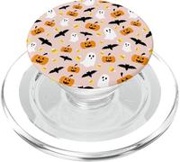 Coque Rose Halloween Citrouille fantômes Bonbons Chauve-Souris pour Femme Fille PopSockets PopGrip pour MagSafe