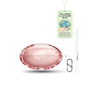 Coque Rose Transparente pour Huawei FreeBuds Neo, Protection TPU Anti-Choc | Inclus Dragonne & Mousqueton en 8 | Housse de Protection Souple Anti-Rayures et Anti-Chute pour Boîtier de Charge Écouteurs