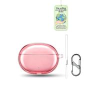 Coque Rose Transparente pour Oppo Enco X4, Protection TPU Anti-Choc | Inclus Dragonne & Mousqueton en 8 | Housse de Protection Souple Anti-Rayures et Anti-Chute pour Boîtier de Charge Écouteurs
