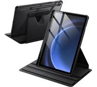 Coque Rotatif pour Samsung Galaxy Tab S10 Lite/S10 FE/S9 FE 10,9 Pouces/S9 11 Pouces avec S Pen Porte-Stylet, ?tui Housse Support de Protection Rotation ¿¿ 360 Degr¿¿s Dos Transparent (Noir)