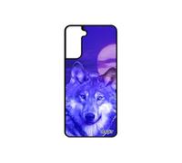 Coque S21 en silicone loup animal predateur animaux personnalisé lune noir bumper louve TPU ciel design de protection Samsung galaxy