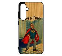 Coque S24 Fe Bois Veritable Silicone Super Papy Bleu Enfant Heros Comics Comique Original Grands Peres Portable Papi Pour Samsung Galaxy
