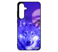 Coque S24 Fe En Silicone Loup Predateur Mobile Lune Design Nuit Bleu Alpha Case Animal Animaux Ciel Louve Housse Pour Samsung Galaxy