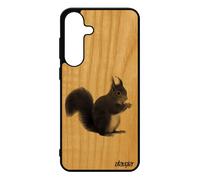 Coque S25+ Plus Bois Silicone Ecureuil Case Nature Gris Foret Motif Design Mignon Jolie Noir Personnalis¿ Animal De Pour Samsung Galaxy