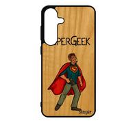 Coque S25+ Plus Bois Silicone Super Geek Gamer Comics Unique Humour Bande Dessin¿E Portable Rouge Texte Heros Console Pour Samsung Galaxy