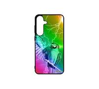 Coque S25+ Plus silicone perroquet eclair orage oiseau perruche multicolore design housse jaune personnalisé animaux pour Samsung galaxy