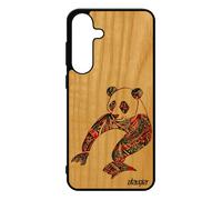 Coque S25+ Plus Vrai Bois Silicone Panda Azteque Original Etui Pastel Noir Multicolore Rigide Rouge Ours Tribal Homme Pour Samsung Galaxy