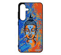 Coque S25 Silicone Bouddha Pochoir Cover Tibet Journal Smartphone Bouddhisme De Protection Portrait Illustration Bleu Pour Samsung Galaxy