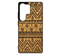Coque S25 Ultra Bois Naturel Veritable Silicone Motif Azteque Peinture Ethnique Portable Effet Jolie Noir 4g Cover De Pour Samsung Galaxy
