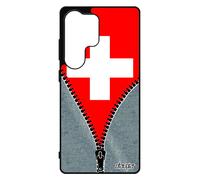 Coque S25 Ultra En Silicone Drapeau Suisse Foot Jeans Motif Switzerland Basket Football Antichoc Case Pour Samsung Galaxy