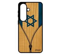 Coque S26 en Bois Silicone Drapeau Israel israelien Portable frêne Rigide jo Foot Antichoc Football Made in France pour Samsung Galaxy