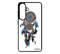 Coque S26+ Plus Silicone Attrape Reve capteur de SM-S947B/DS Dreamcatcher Noir 4G Maya Case Ethnic Bleu Tattoo Plume pour Samsung Galaxy