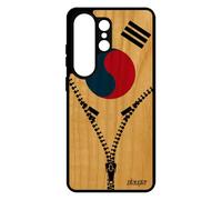 Coque S26 Ultra en Bois Silicone Drapeau Corée du sud coréen Seoul Etui Passion K-Pop Fan Telephone de Made in France pour Samsung Galaxy