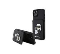 Coque pour Apple iPhone 15 Plus Saffiano avec porte-cartes Noir