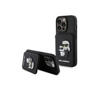 Coque pour Apple iPhone 15 Pro Saffiano avec porte-cartes Noir