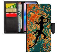 Coque Salamandre S22+ Plus Rabat Portefeuille Porte Cartes Street Art Telephone anphibien Mobile Symbole Animal Motif pour Samsung Galaxy