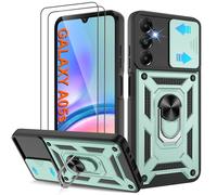 Coque Samsung A05S (Pas A05) - Housse Militaire Antichoc [2 HD TPU Film + Anneau] - Protection 360° PC Dur & Gel Silicone TPU - Étui pour Samsung Galaxy A05S - Résistance Chocs, Chutes,Vert