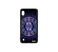 Coque Samsung A10 silicone Signe astrologique vierge horoscope horloge du zodiaque 4G portable case ciel bumper etoiles Bleu galaxy