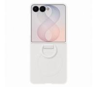 Coque Silicone Magnet Cover Ring pour Samsung Galaxy Z Flip 8 - White