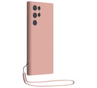 Coque Samsung G S23 Ultra 5G Silicone + dragonne assortie Violet Bigben