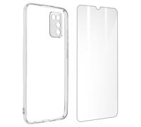 Coque Samsung Galaxy A02s Silicone Souple Film Verre Trempé Transparent