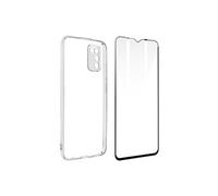Coque Samsung Galaxy A02s Silicone Souple Verre Trempé Transparent Noir