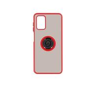 Coque Samsung Galaxy A03S Bi-matière Bague Métallique Support Rouge
