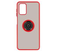 Coque Samsung Galaxy A03S Bi-matière Bague Métallique Support Rouge