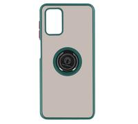 Coque Samsung Galaxy A03S Bi-matière Bague Métallique Support Vert