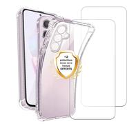 Coque Samsung Galaxy A05s Antichoc Coins Renforces Silicone + 2 Vitres En Verre Trempe Protection Ecran Evetane