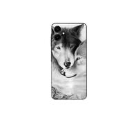Coque Samsung Galaxy A06 Le loup et la louve Animal noir et blonc