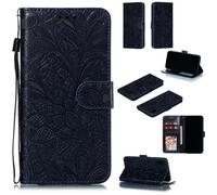 Coque Samsung Galaxy A10, Housse en Cuir Magnetique Fleur Portefeuille Etui pour Samsung Galaxy A10 [Emplacements Cartes], Bleu