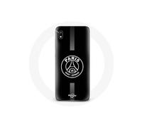 Coque Samsung Galaxy A10 psg logo jordan gris fond noir