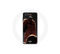 Coque Samsung Galaxy A12 Squid Game Soldat Rouge avec Masque Triangle
