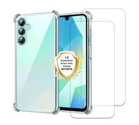 Coque Samsung Galaxy A16/A16 5g Antichoc Silicone Bords Renforcés + 2 Vitres En Verre Trempé Protection Écran Evetane