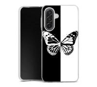 Coque Samsung Galaxy A17 5g Butterfly Noir Et Blanc Housse Antichoc Silicone Souple, Ultra Fine, Protection Intégrale, Mot