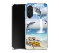 Coque Samsung Galaxy A17 5g Dauphins Heureux Housse Antichoc Silicone Souple, Ultra Fine, Protection Intégrale, Motif Anim