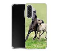 Coque Samsung Galaxy A17 5g Horses, Wild Duelmener Ponies, Mare And Foal Housse Antichoc Silicone Souple, Ultra Fine, Protection