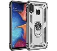 Coque Samsung Galaxy A20e, Silicone Souple Et Pc Dur Coque Avec Support Béquille Métal Multi-Angles Etui, Protection Double Couche Multi-Fonctionnel Housse Pour Samsung Galaxy A20e - Argent