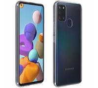 Coque Pour Samsung Galaxy A21s Film Verre Trempé Dureté 9H Transparent Contour Noir