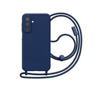 Coque Samsung Galaxy A25 5G Silicone Cordon Tour de Cou Bleu nuit