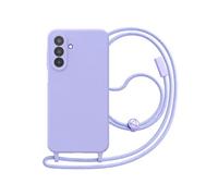 Coque Samsung Galaxy A25 5G - Silicone, Cordon Tour de Cou, Lavande